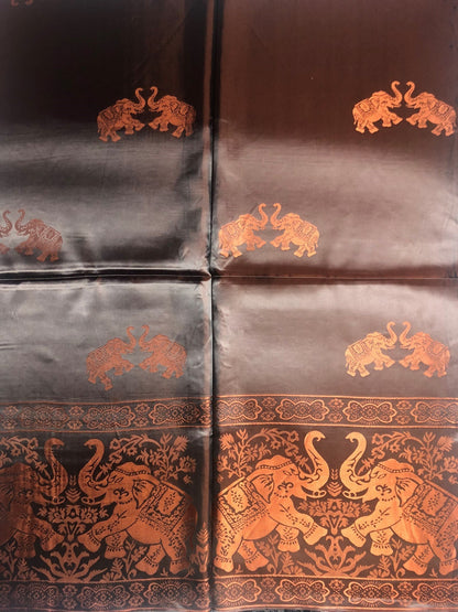 Chocolate Brown Silk Scarf For Her Shawl&Wrap