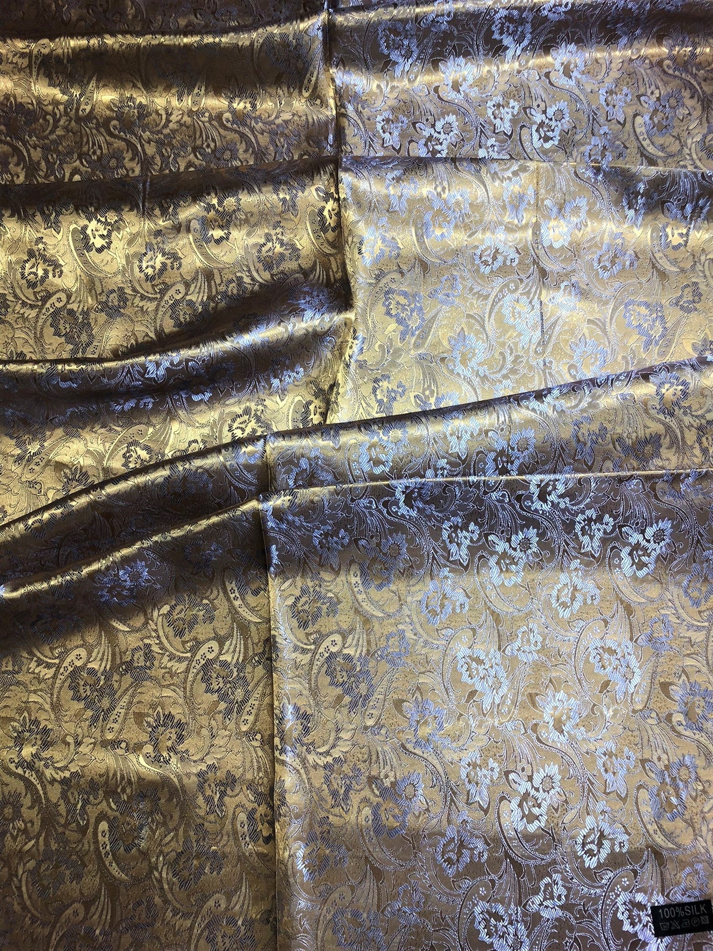 Gold Reversible Silk Scarf For Her Bridesmaid