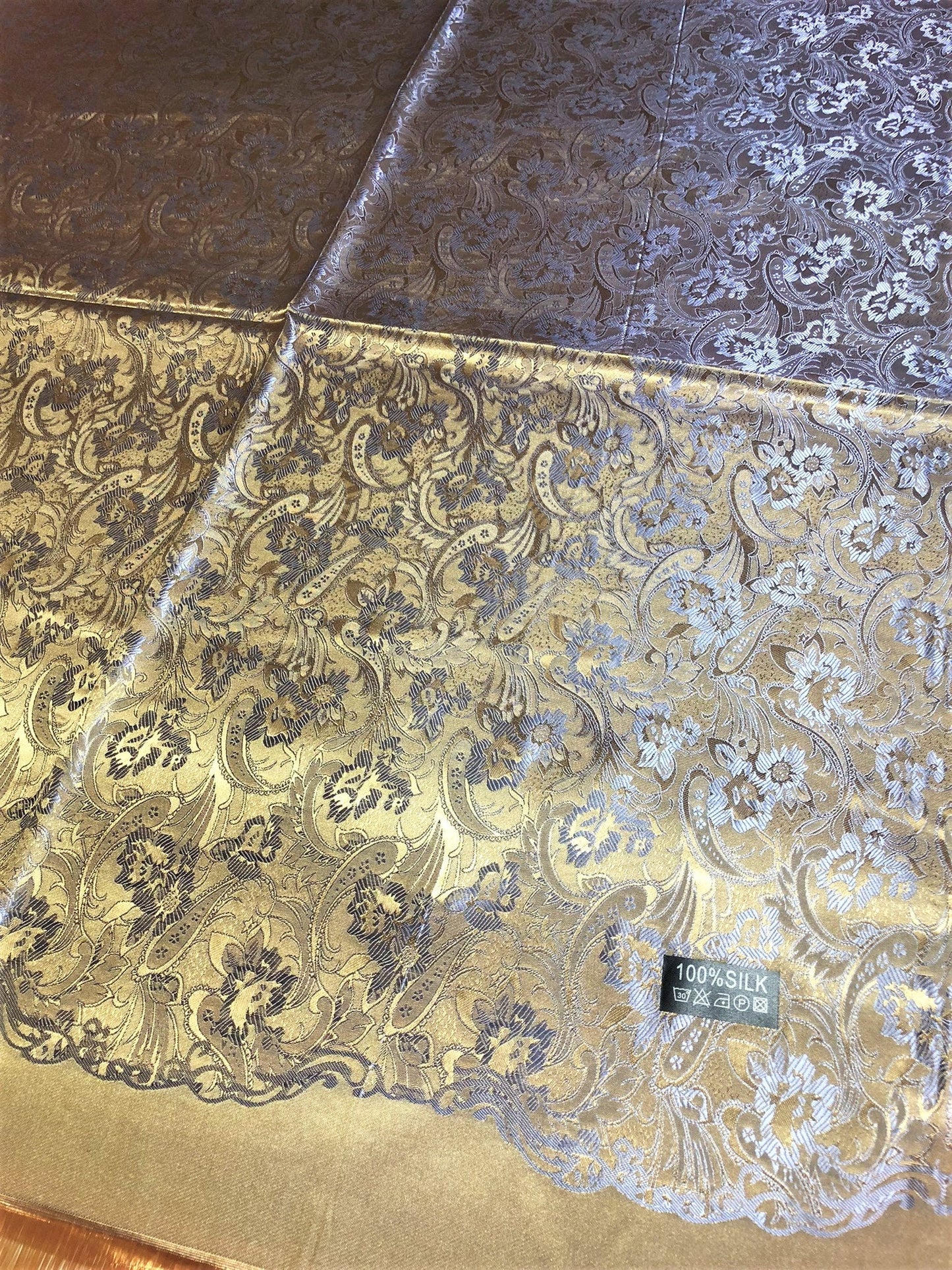 Gold Reversible Silk Scarf For Her Bridesmaid