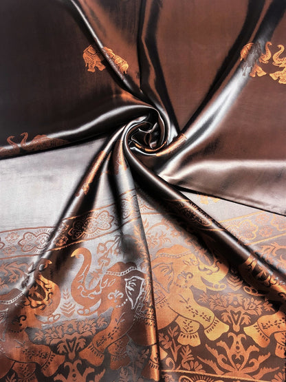Chocolate Brown Silk Scarf For Her Shawl&Wrap