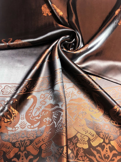 Chocolate Brown Silk Scarf For Her Shawl&Wrap