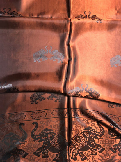 Chocolate Brown Silk Scarf For Her Shawl&Wrap