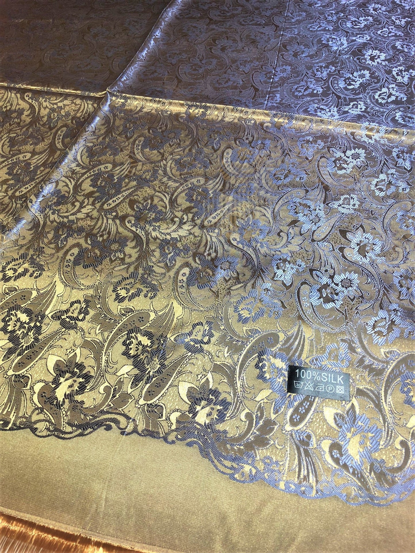 Gold Reversible Silk Scarf For Her Bridesmaid