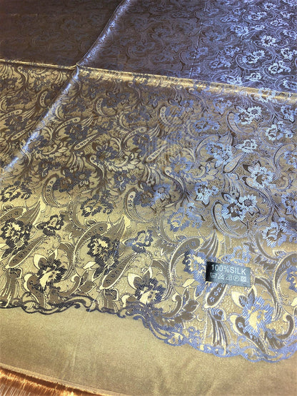 Gold Reversible Silk Scarf For Her Bridesmaid