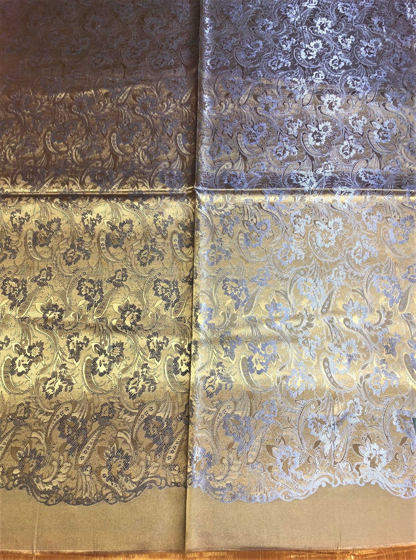 Gold Reversible Silk Scarf For Her Bridesmaid