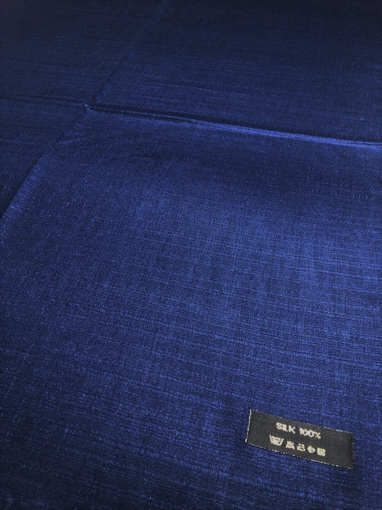 Dark Blue Raw Silk Scarf For Her