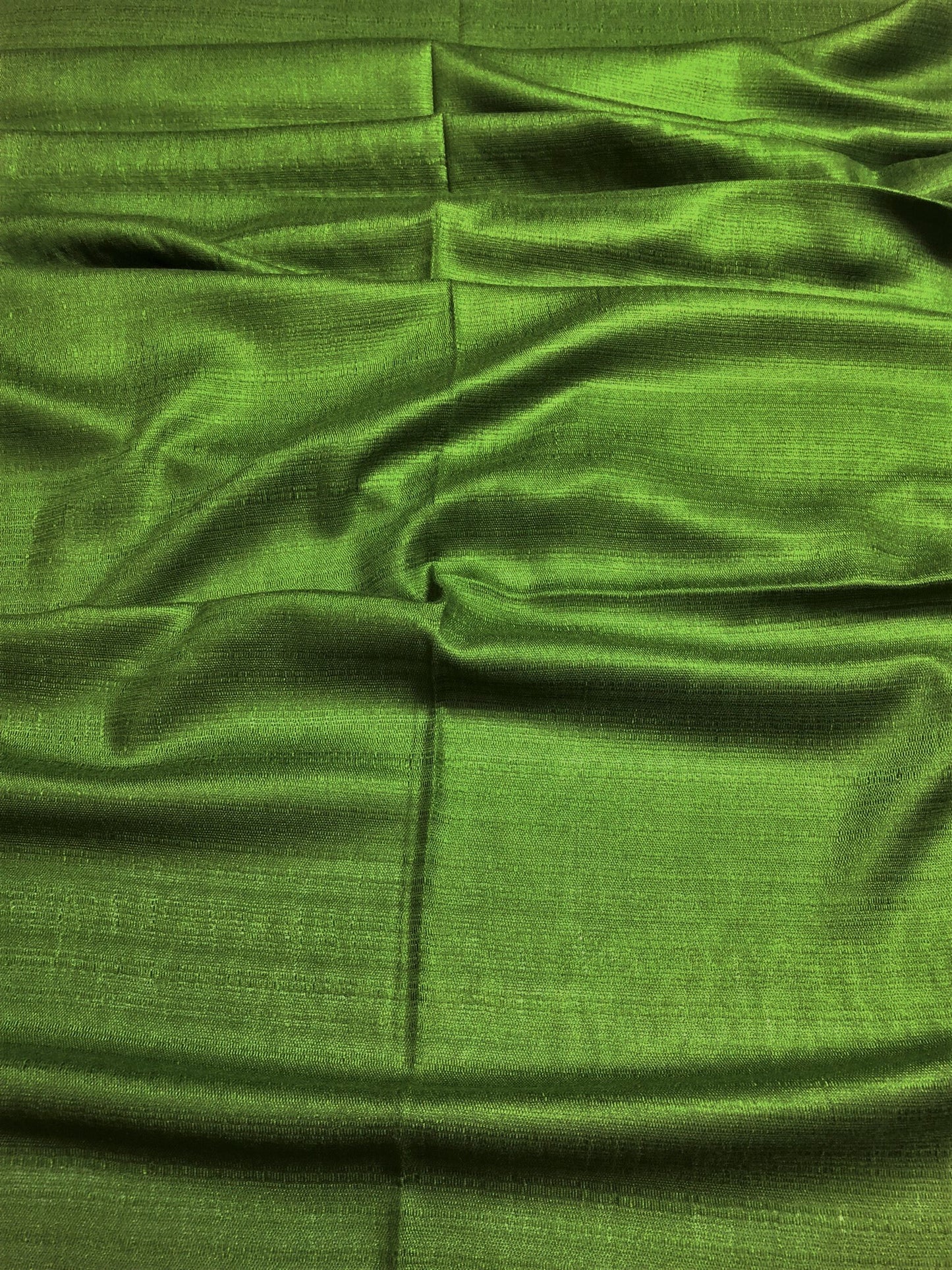 Olive Green Raw Silk Scarf For Her