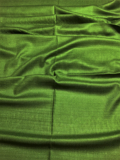 Olive Green Raw Silk Scarf For Her
