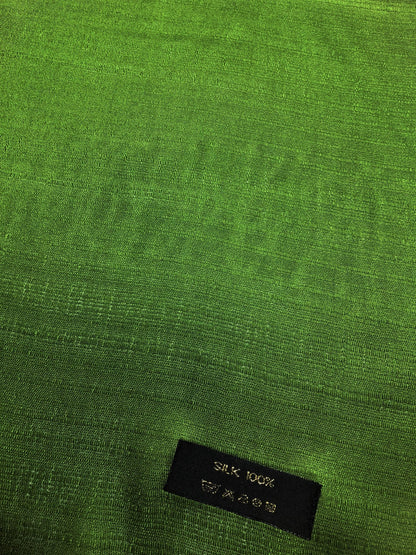Olive Green Raw Silk Scarf For Her