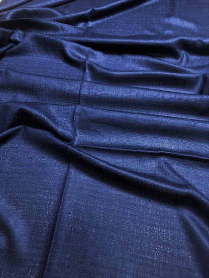 Dark Blue Raw Silk Scarf For Her