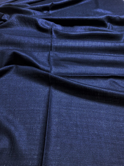 Dark Blue Raw Silk Scarf For Her