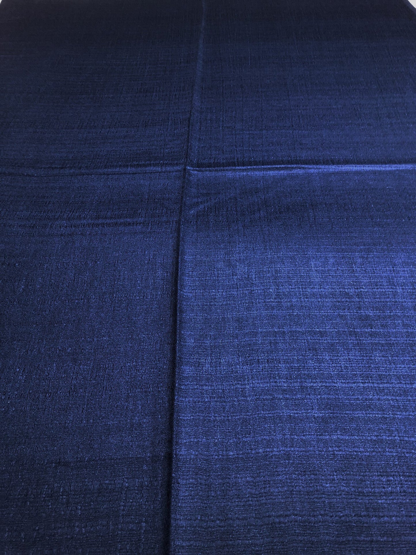 Dark Blue Raw Silk Scarf For Her