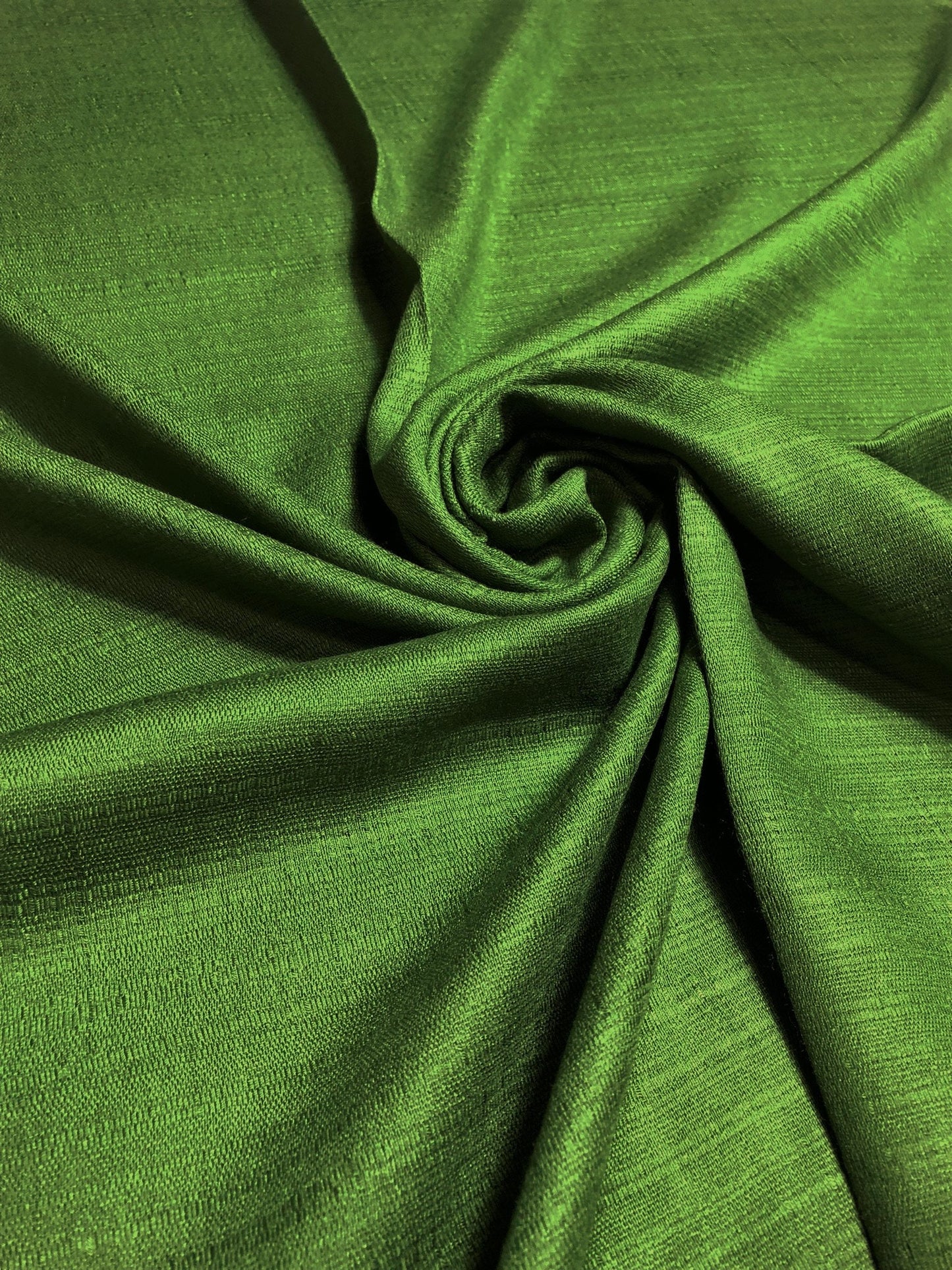 Olive Green Raw Silk Scarf For Her