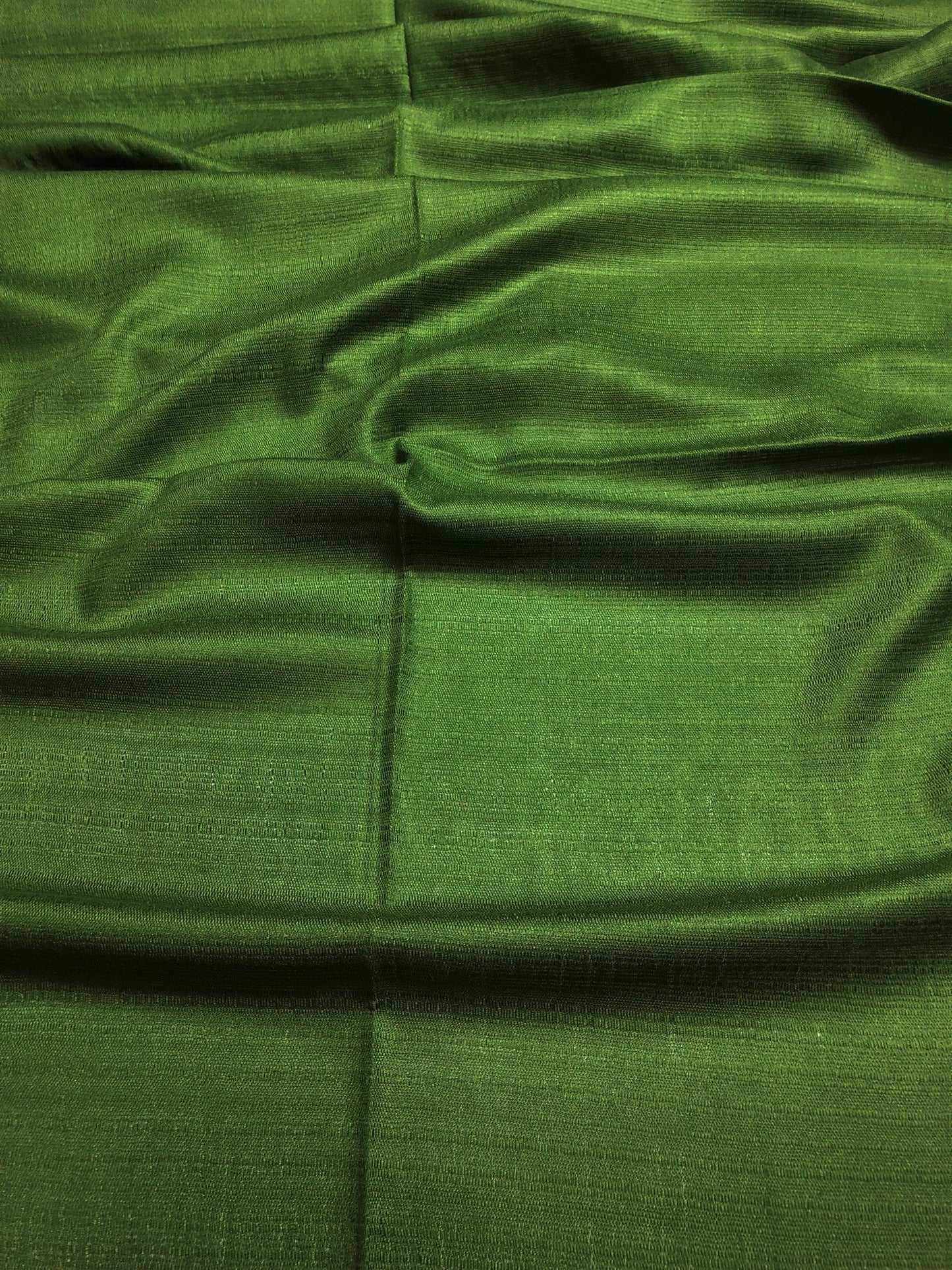 Olive Green Raw Silk Scarf For Her