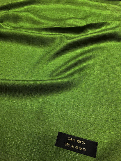 Olive Green Raw Silk Scarf For Her