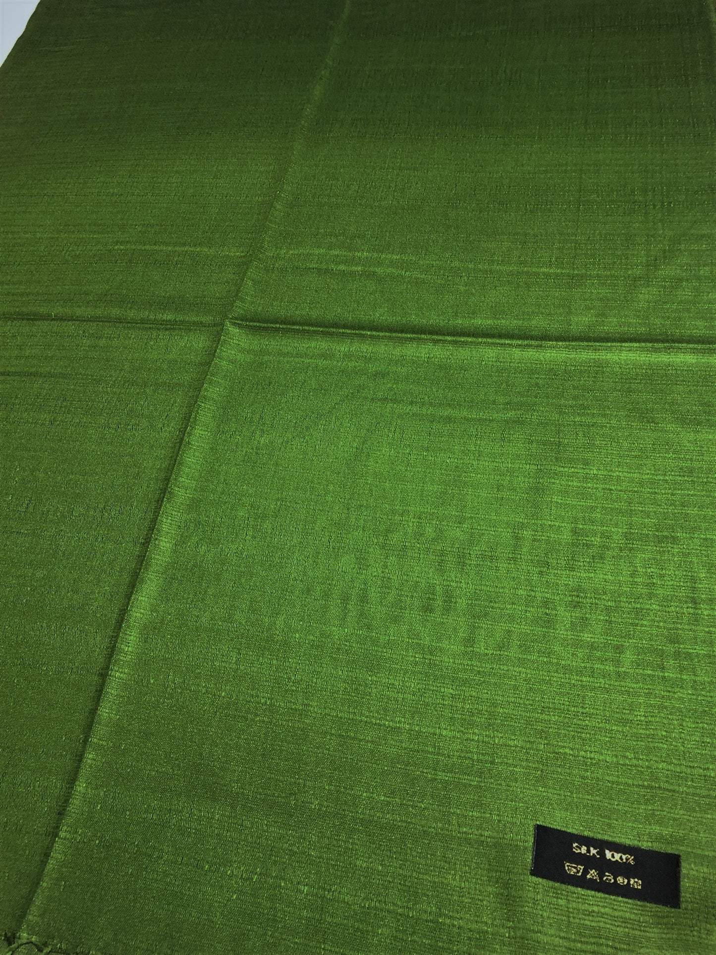 Olive Green Raw Silk Scarf For Her