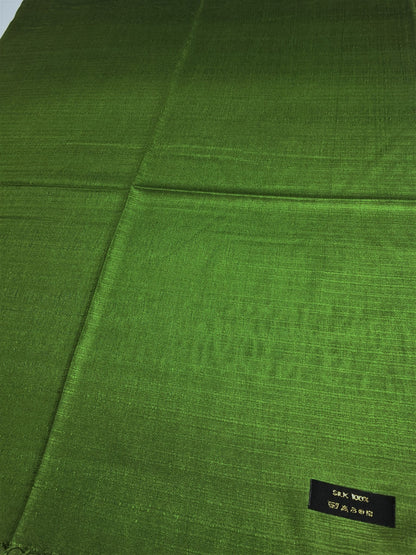 Olive Green Raw Silk Scarf For Her