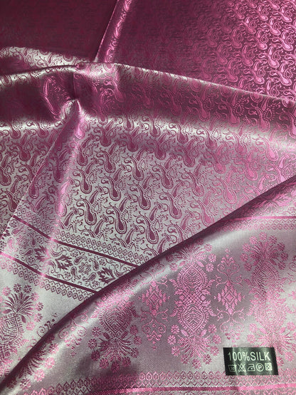 Orchid Silk Scarf Paisley Pink Gypsy
