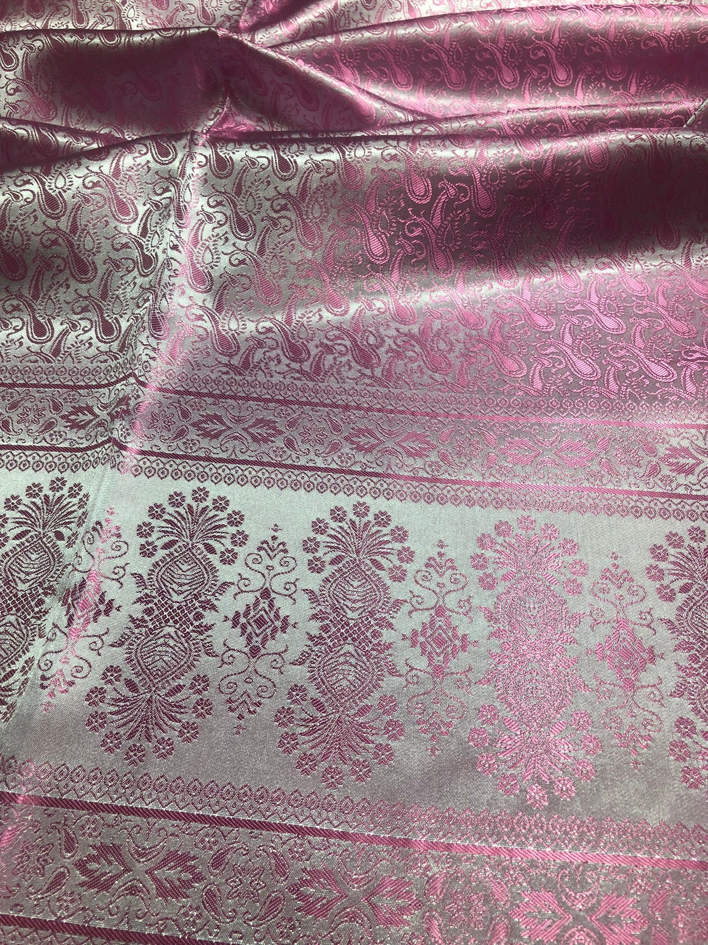 Orchid Silk Scarf Paisley Pink Gypsy