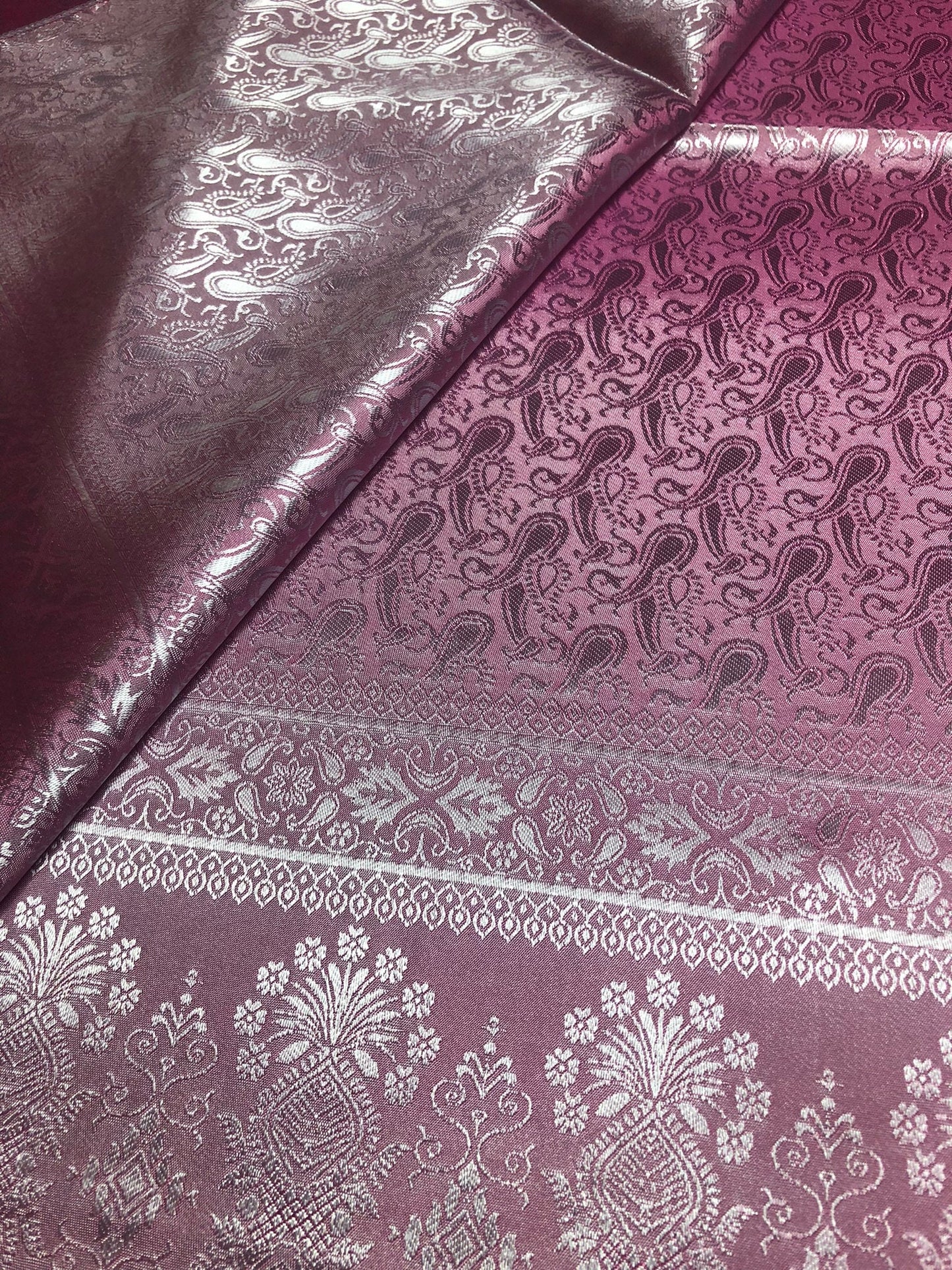 Orchid Silk Scarf Paisley Pink Gypsy