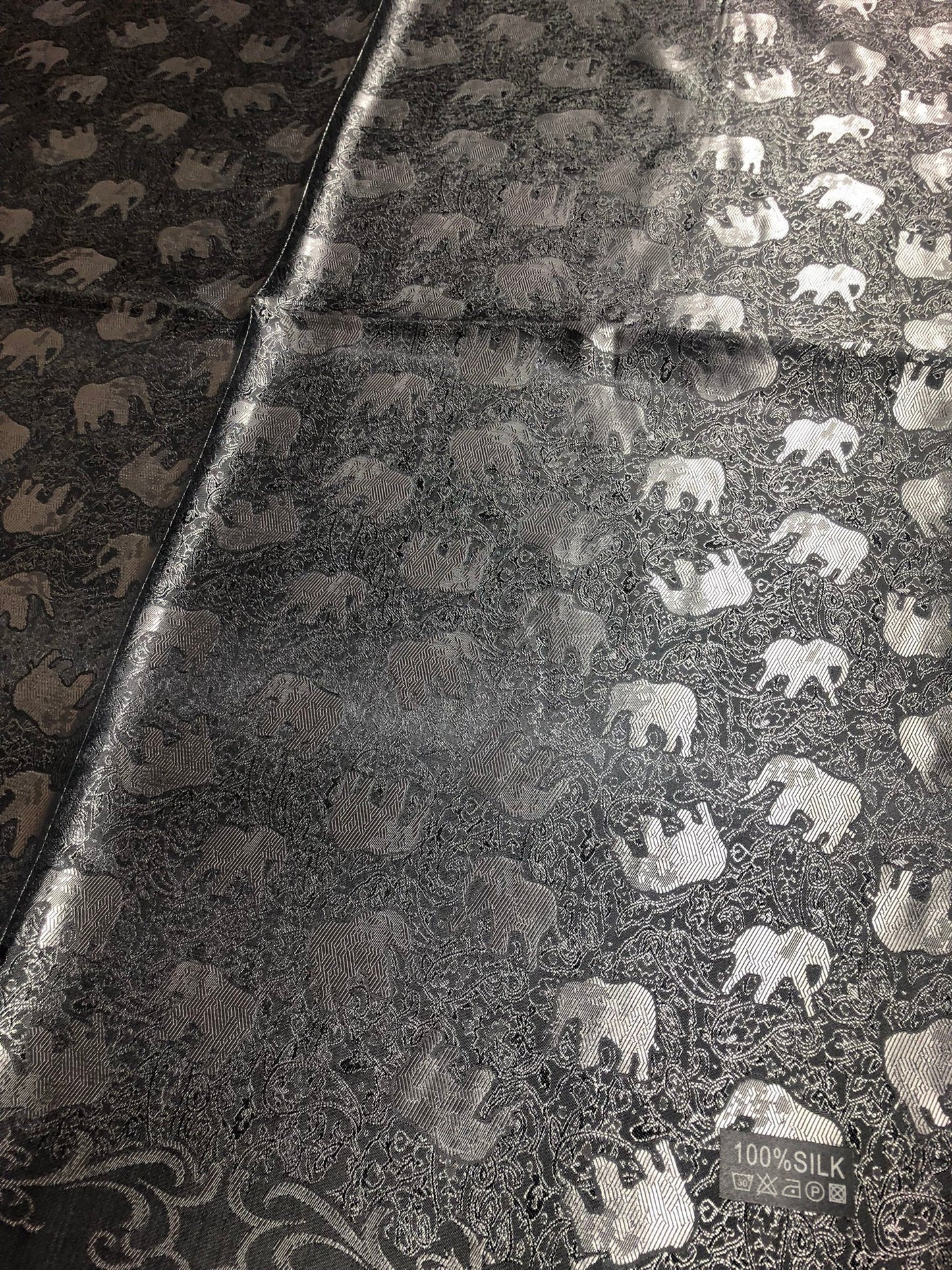 Gray Elephants Silk Scarf Lover Gypsy Scarfs