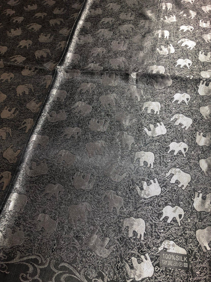 Gray Elephants Silk Scarf Lover Gypsy Scarfs