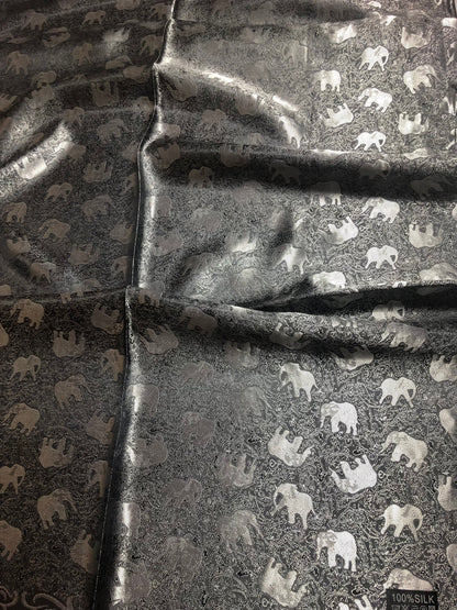 Gray Elephants Silk Scarf Lover Gypsy Scarfs