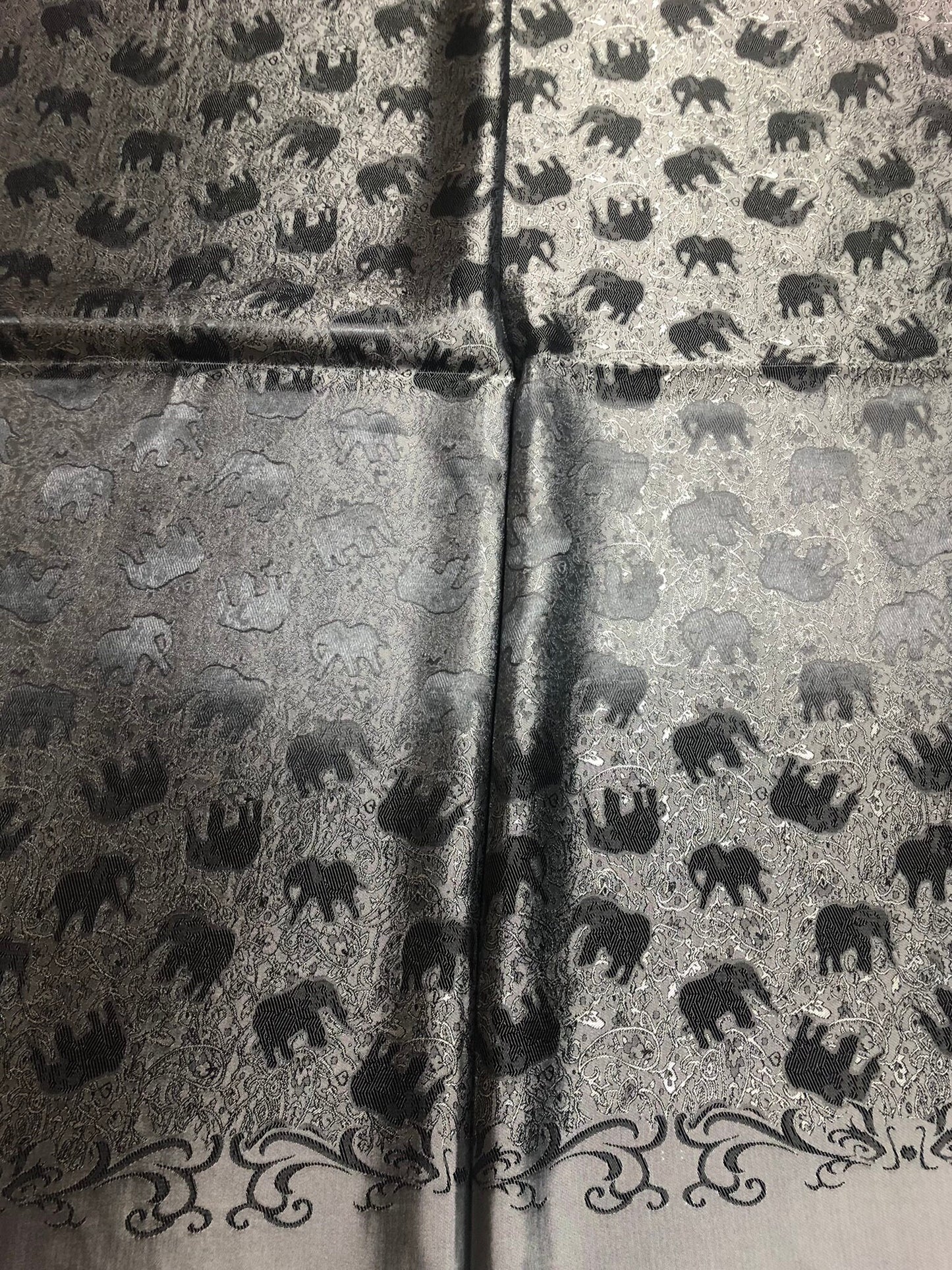 Gray Elephants Silk Scarf Lover Gypsy Scarfs