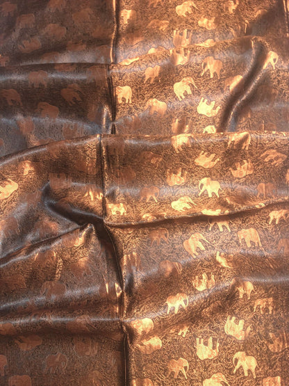 Bronze Elephants Silk Scarf Lover Gray Gypsy
