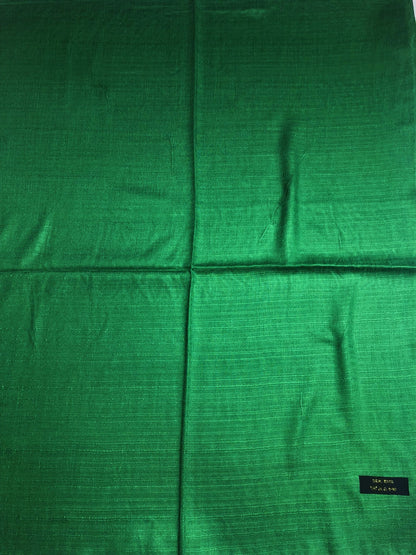 Natural Green Raw Silk Scarf For Her