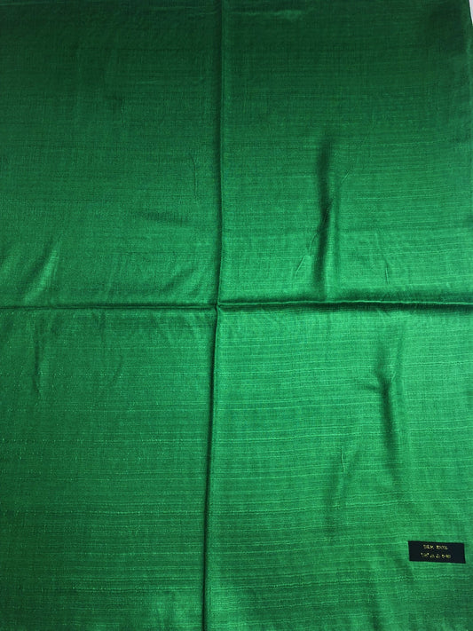 Natural Green Raw Silk Scarf - unisex