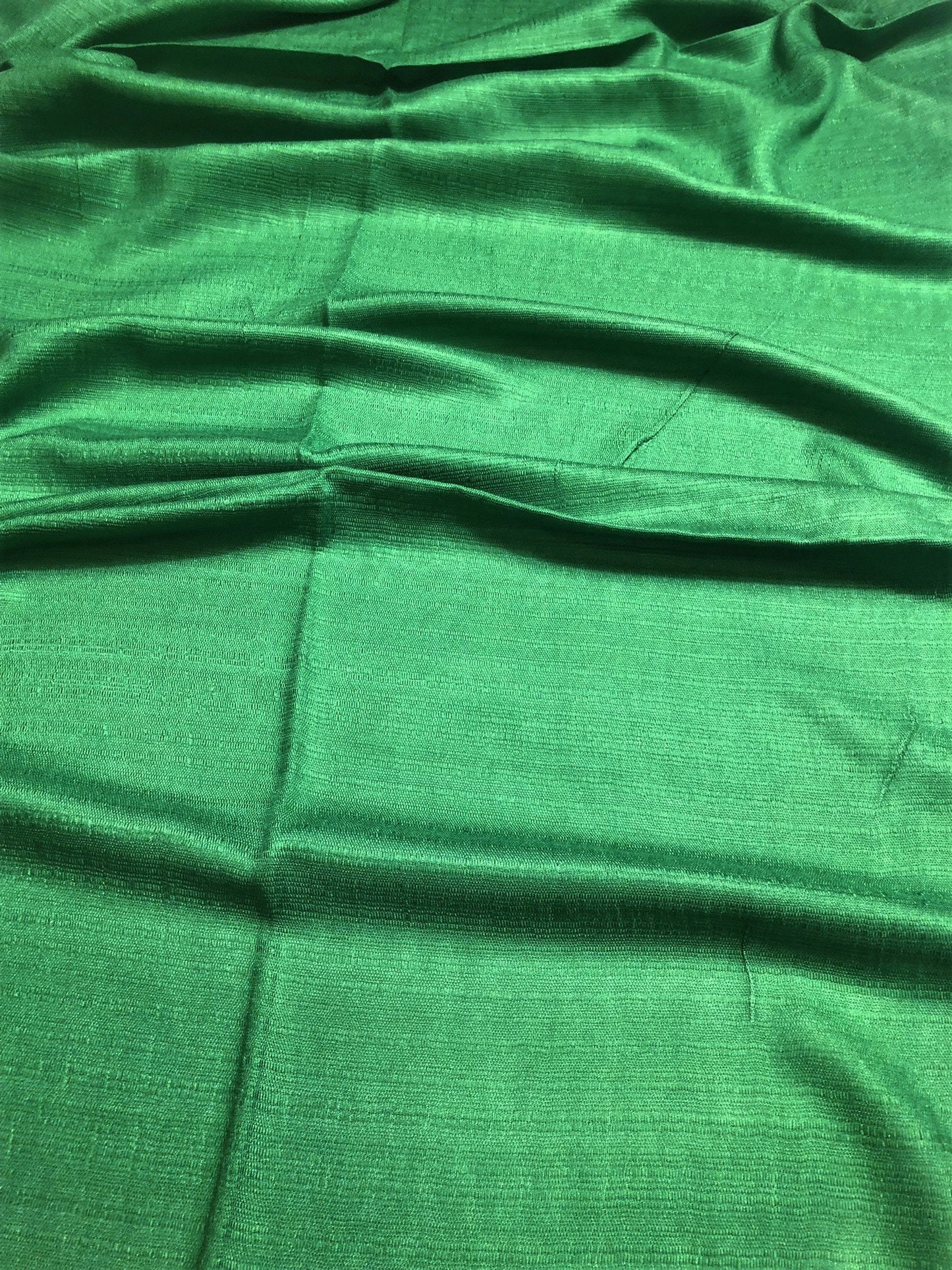 Natural Green Raw Silk Scarf For Her