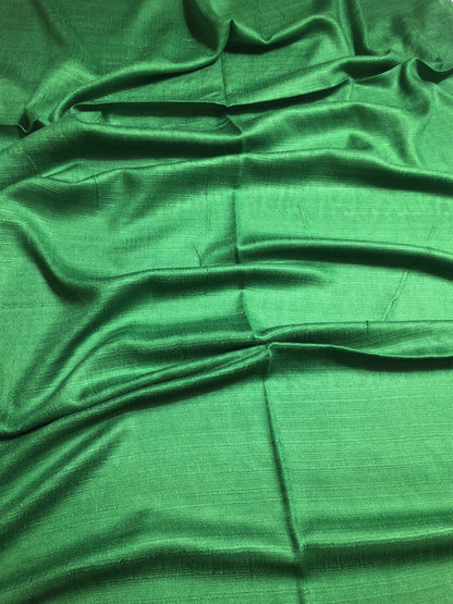 Natural Green Raw Silk Scarf For Her