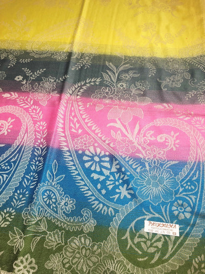 Colorful Pashmina Scarf Paisley Wrap Flowers