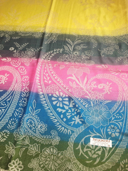 Colorful Pashmina Scarf |Paisley Wrap Flowers Shawl | Rave Accessory