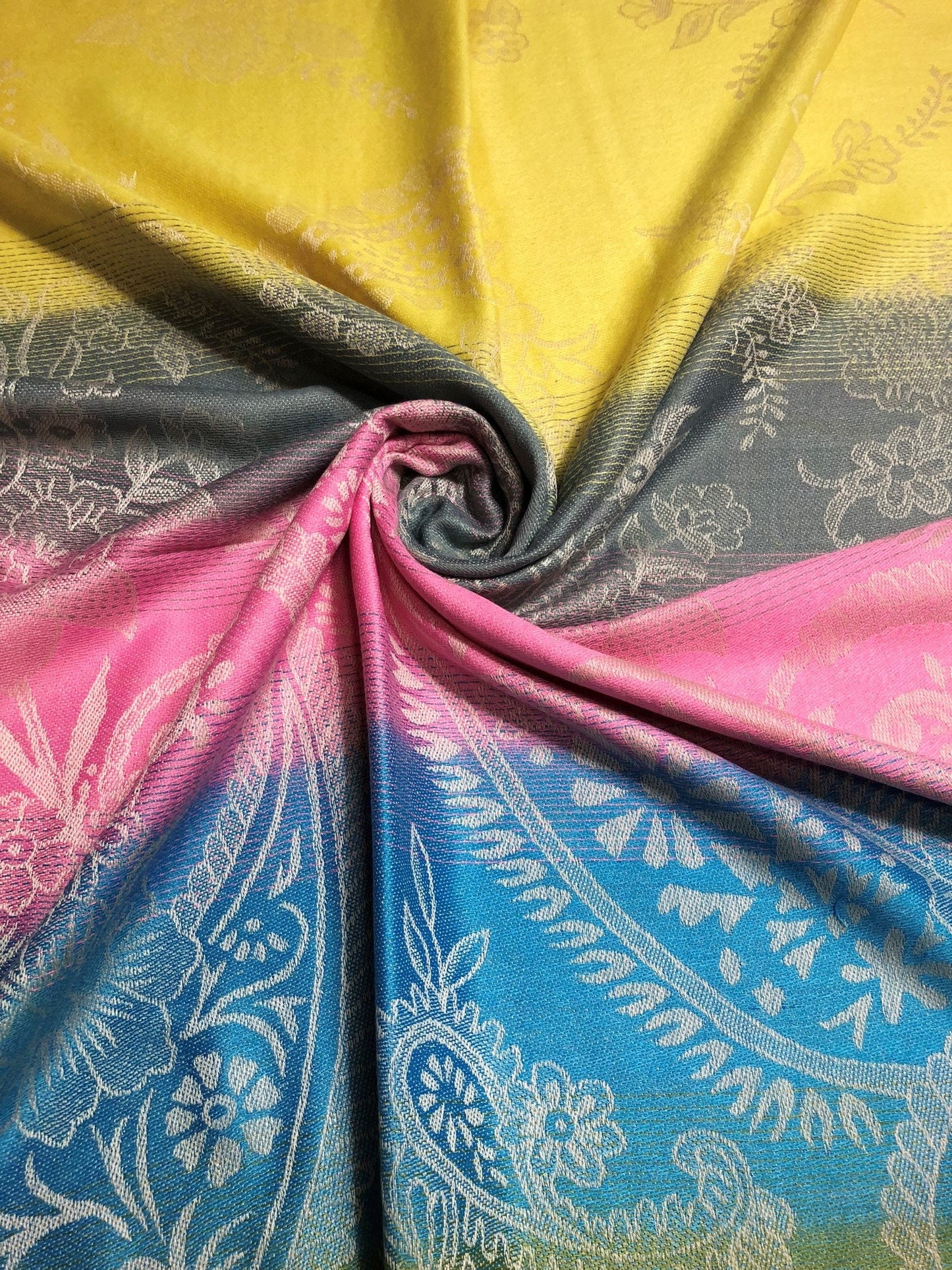 Colorful Pashmina Scarf Paisley Wrap Flowers