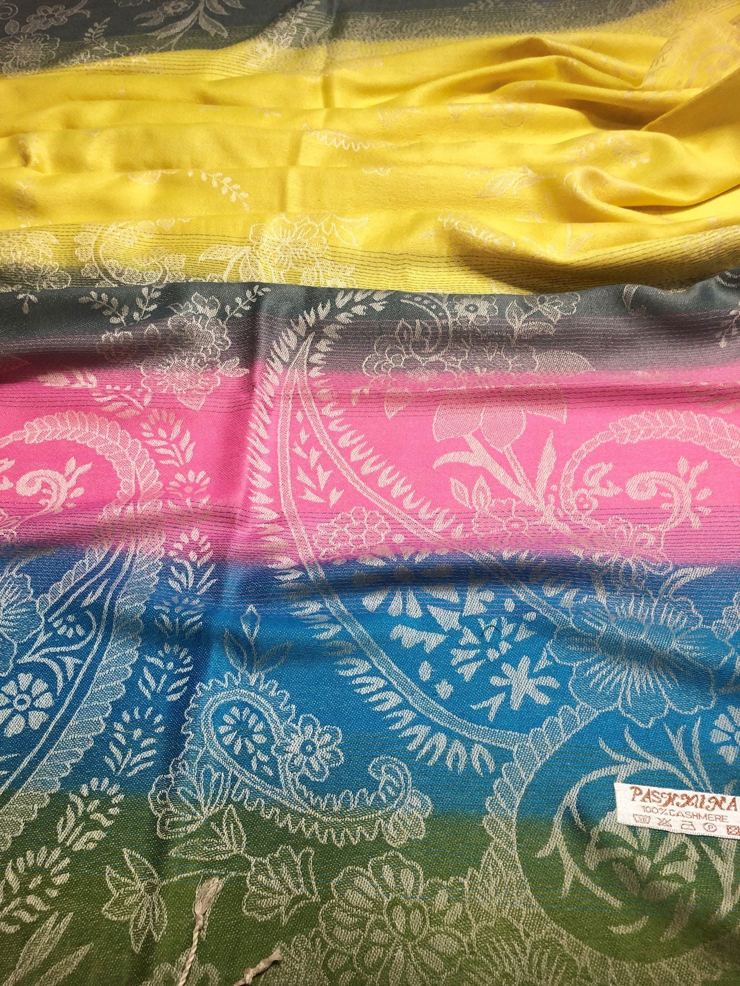 Colorful Pashmina Scarf Paisley Wrap Flowers