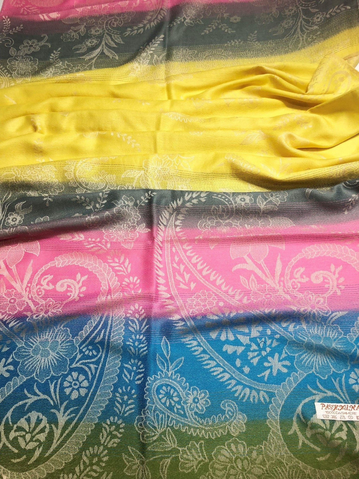 Colorful Pashmina Scarf Paisley Wrap Flowers