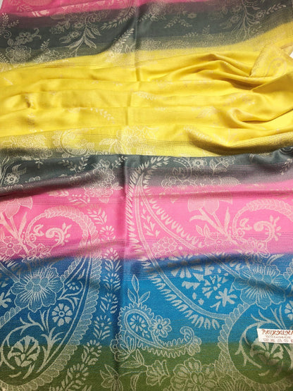 Colorful Pashmina Scarf Paisley Wrap Flowers
