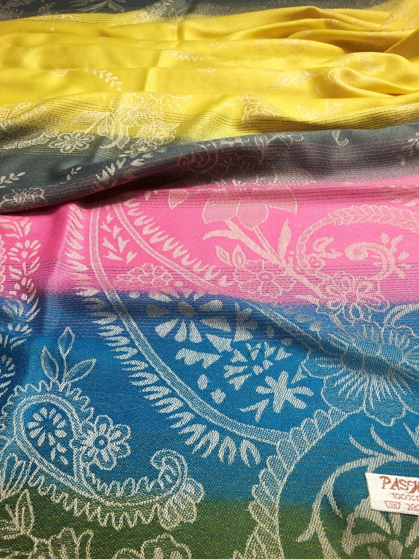 Colorful Pashmina Scarf Paisley Wrap Flowers