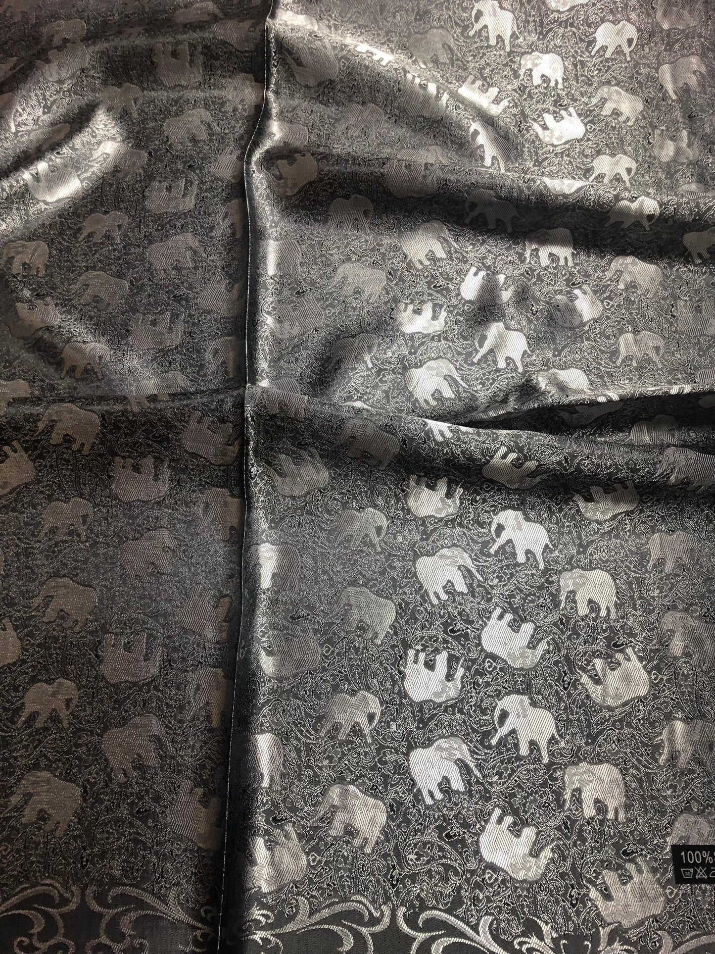 Gray Elephants Silk Scarf Lover Gypsy Scarfs
