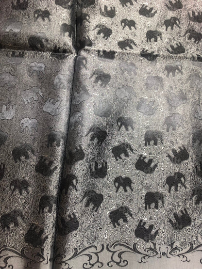 Gray Elephants Silk Scarf Lover Gypsy Scarfs