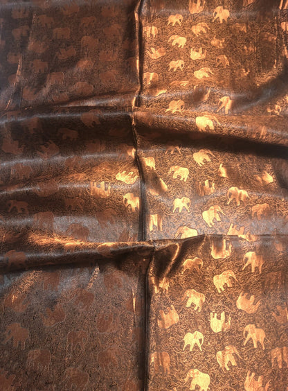 Bronze Elephants Silk Scarf Lover Gray Gypsy