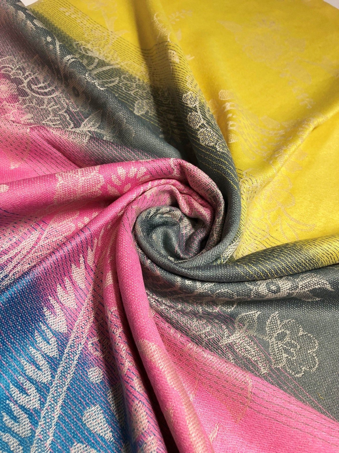 Colorful Pashmina Scarf Paisley Wrap Flowers