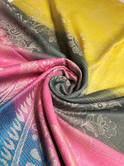 Colorful Pashmina Scarf Paisley Wrap Flowers