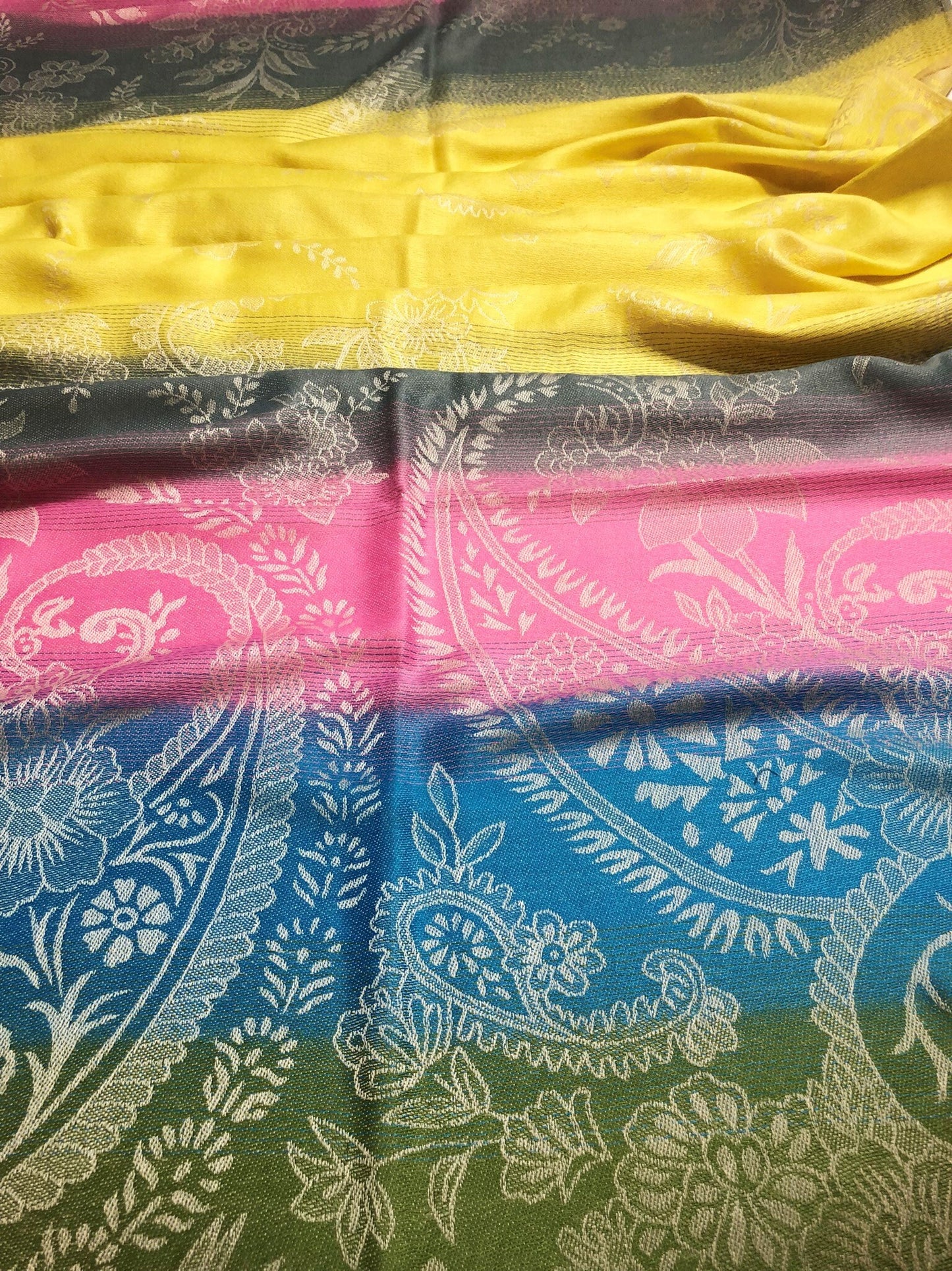 Colorful Pashmina Scarf Paisley Wrap Flowers