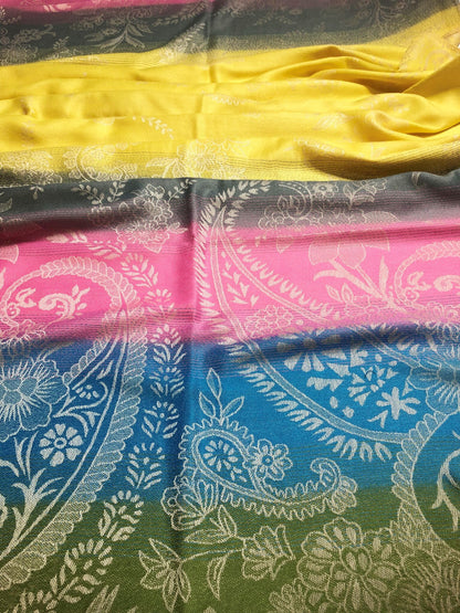 Colorful Pashmina Scarf Paisley Wrap Flowers