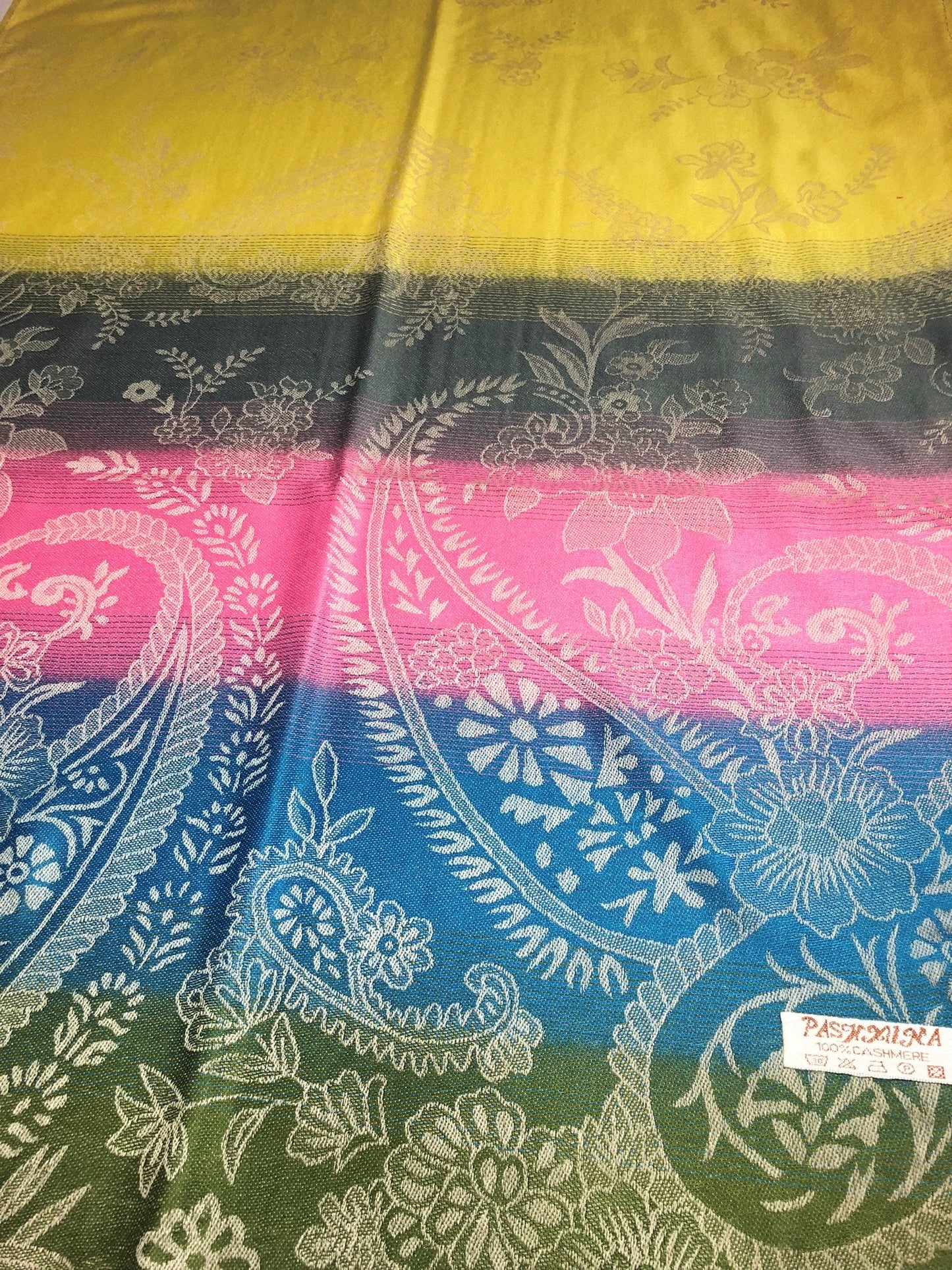 Colorful Pashmina Scarf Paisley Wrap Flowers