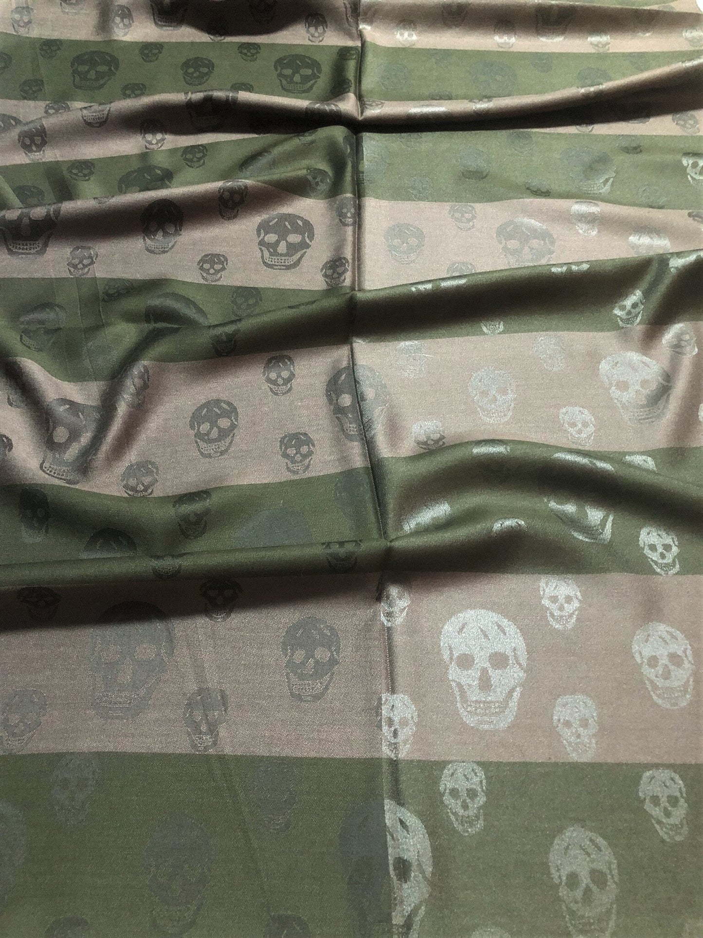 Skull Scarf Mix Polyester & Silk Military