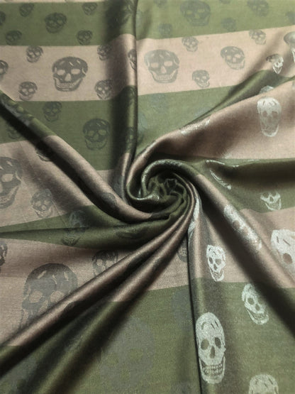 Skull Scarf Mix Polyester & Silk Military
